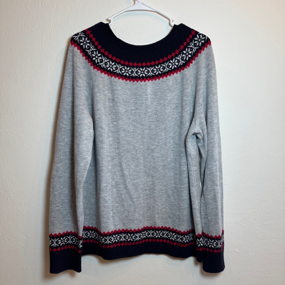 Talbots NWT Womens XL Holiday Christmas Bird Knit Sweater Nordic Fair Isle - Picture 7 of 7